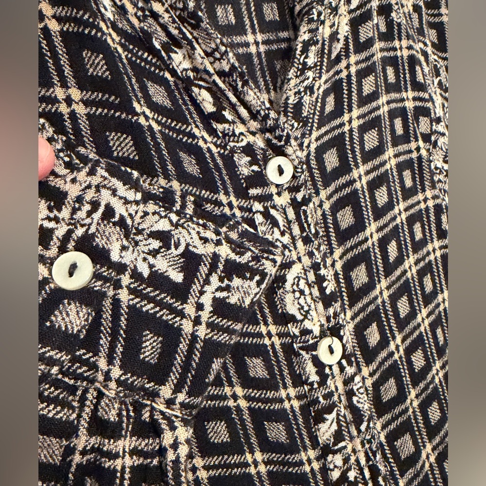 Free People Patterned Button Down Top. - image 5